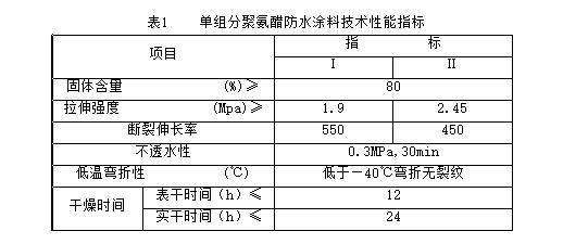 单组分聚氨醋涂膜防水层